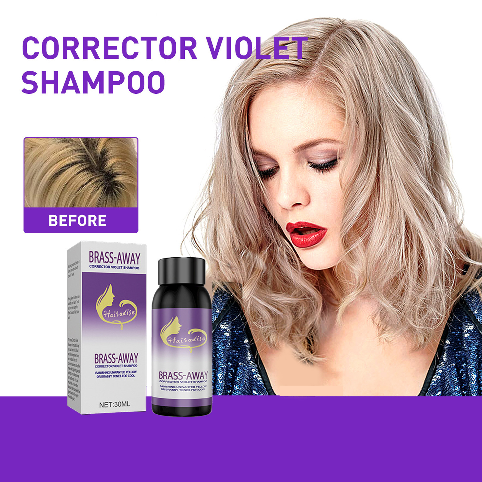 EELHOE Purple Shampoo for Blon - Hair Spray Color ulasan dan harga