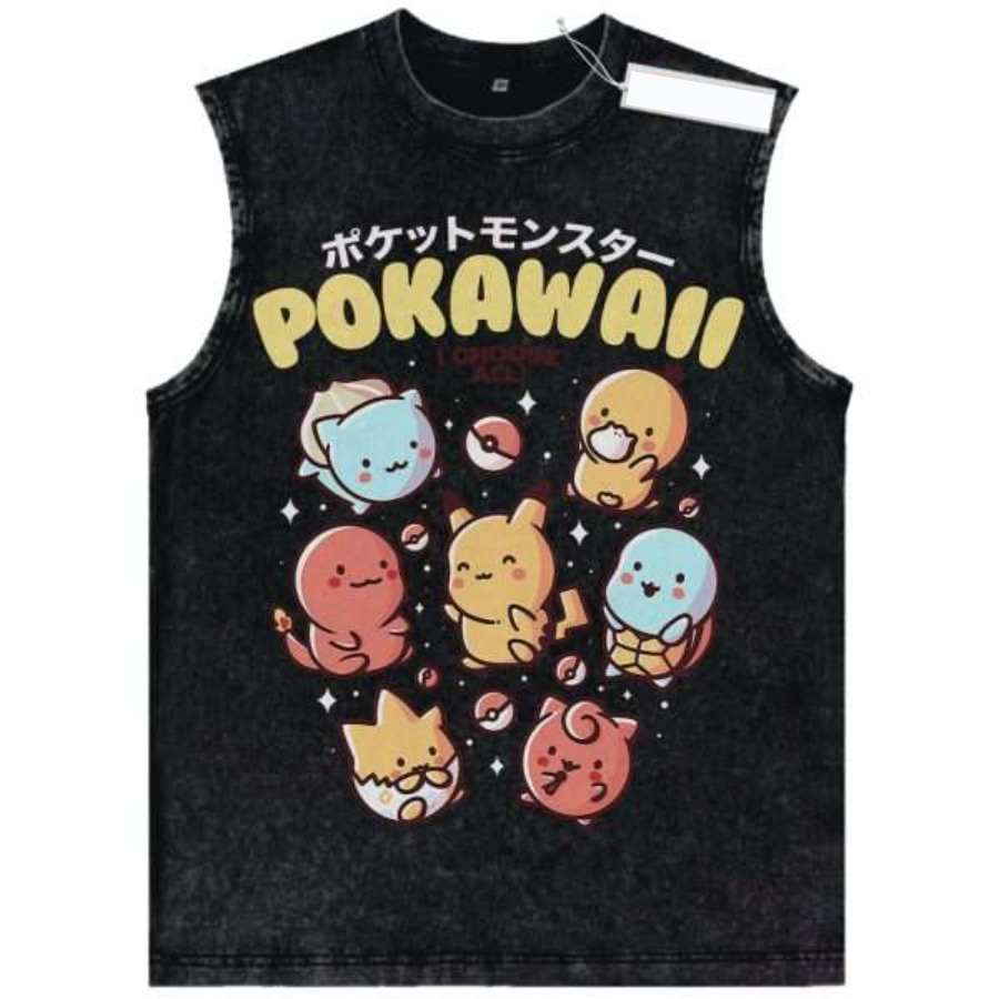 Vintage Washed Pokemon Tank To - Pokeball Cosplay Prop ulasan dan harga